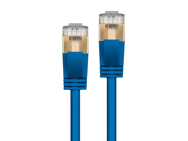 Monoprice Cat6A Ethernet Patch Cable - Snagless RJ45, Stranded, Double Shielded (S/FTP) Pure Bare Copper Wire, 36AWG, 5 Feet, Blue - SlimRun Series - Image 2